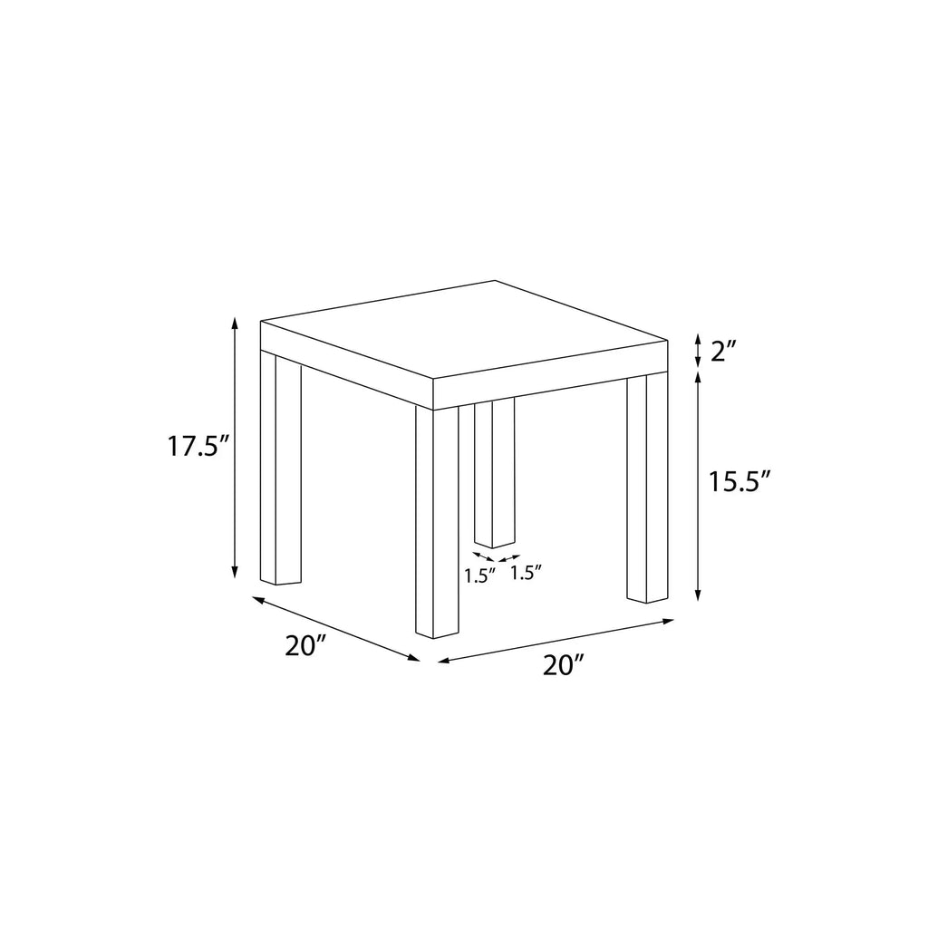Parsons End Table, White\Black Oak\Canyon Walnut mesa  table side