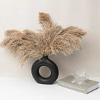 NORTHEUINS Eramic Nordic Donut Hollow Flower Vase Figurines Interior